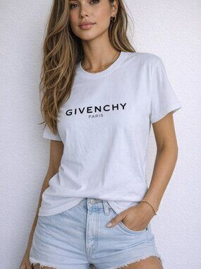 Givenchy Paris Logo White Cotton T-Shirt